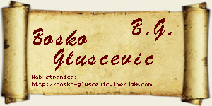Boško Gluščević vizit kartica